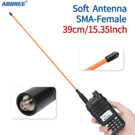 ABBREE AR-771C GMRS (155/462MHz) Antenna 15.3inch Whip Antenna SMA-Female for Baofeng UV-5R GMRS GM-15Pro GM-5RH UV-5G Plus TD-H3 UV-9G Radioddity TD-H5 GMRS Radios (Orange)