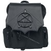 Banned Moloch Pentagram Backpack Batwing Gothic Faux Leather Canvas Bag,
