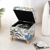 Adeco 18 Inch High Cube Ottoman Storage, Linen Chair Foot