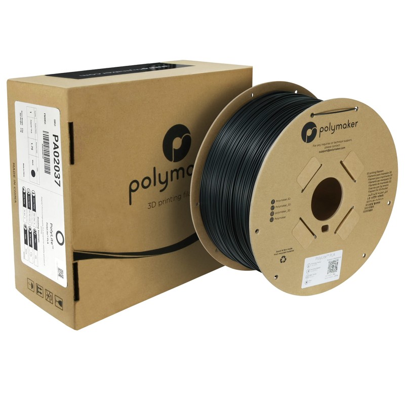 Polymaker PLA Filament, Black 3D Printing PLA Filament 1.75mm 3kg