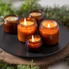 Qeirudu 4 Oz Small Amber Glass Jars with Black Lids,