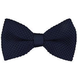 High quality TigerTie knit bow tie in marine dark blue monochrome + Aufbewahrungsbox - bow tie 30 cm bis 55 cm adjustable