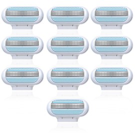 Razor Blades Women Refill, Venus Razor Blades for Women, 3-Layer Enhanced Shaving Performance, Blades for Smooth & Comfortable Shave, 10 Packs (blue)