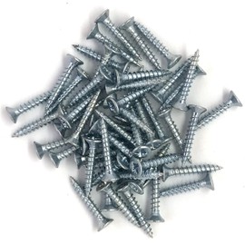 4mm x 25mm Small Steel Countersunk Wood Screws - Chipboard Screws (Pack of 20)
