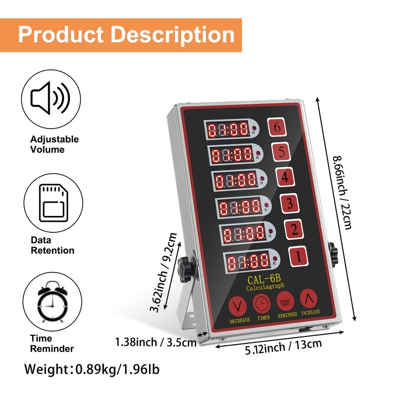 YOOYIST Kitchen Timers for Cooking – 6 Channel Commercial Kitchen