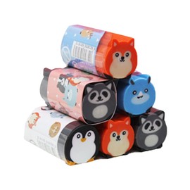 Cute Pencil Eraser, Cartoon Animal and Plant Themed Roller Colorful Ball Eraser, Pencil Rubber Erasers for Study/Art/Office Supply Stationery(Random Pattern in Same Series)-Squirrel Penguin
