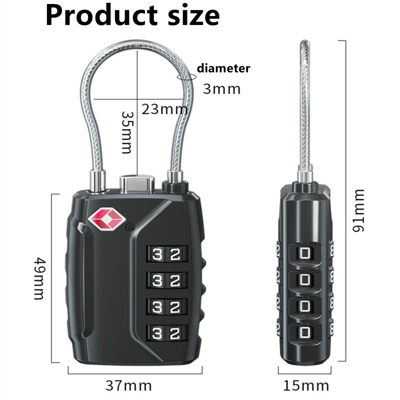 TSA Luggage Locks, 4 Digit Combination Lock Suitcase Padlock, Lock