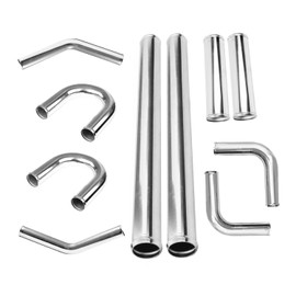 ETL INDUSTRIES 10PCS 1.5" Aluminum Intercooler Piping Kit, Universal DIY Custom Pipe Straight & U-Bend Elbow Tube Kits