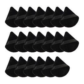 LannuMet 20 Pcs Soft Triangle Powder Puff Velour Makeup Powder Puff Sponge Loose Powder Puffs Makeup Tool,Black
