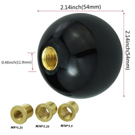 Abfer Shifter Knobs 5 Speed Lower Right Car Gear Shift Knob Ball Manual Stick Shifting Handle Fit for Vehicles (Black)