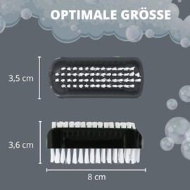 PARSA Beauty Double-Sided Hand Brush Nail Brush - Nail Brush Set (5 Pieces Black) - Hand Wash Brush for Bathroom, Toilet, Sink, Workshop