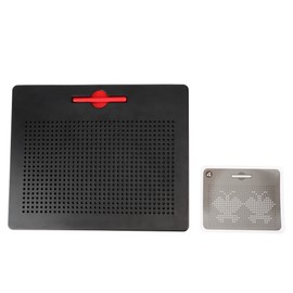 714pcs Magnetic Beads Drawing Writing Pad Sketch Board with Pen Kids Educational Toys (Black)