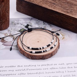 CheersLife 2PCS I Love You Morse Code Bracelets Couples Men Women Boyfriend Girlfriend Matching Relationship Beads Bracelet Set Jewellery Gifts for Him and Her Birthday Gifts