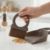 Mini Broom and Dustpan Set with Round Handle, Compact Small