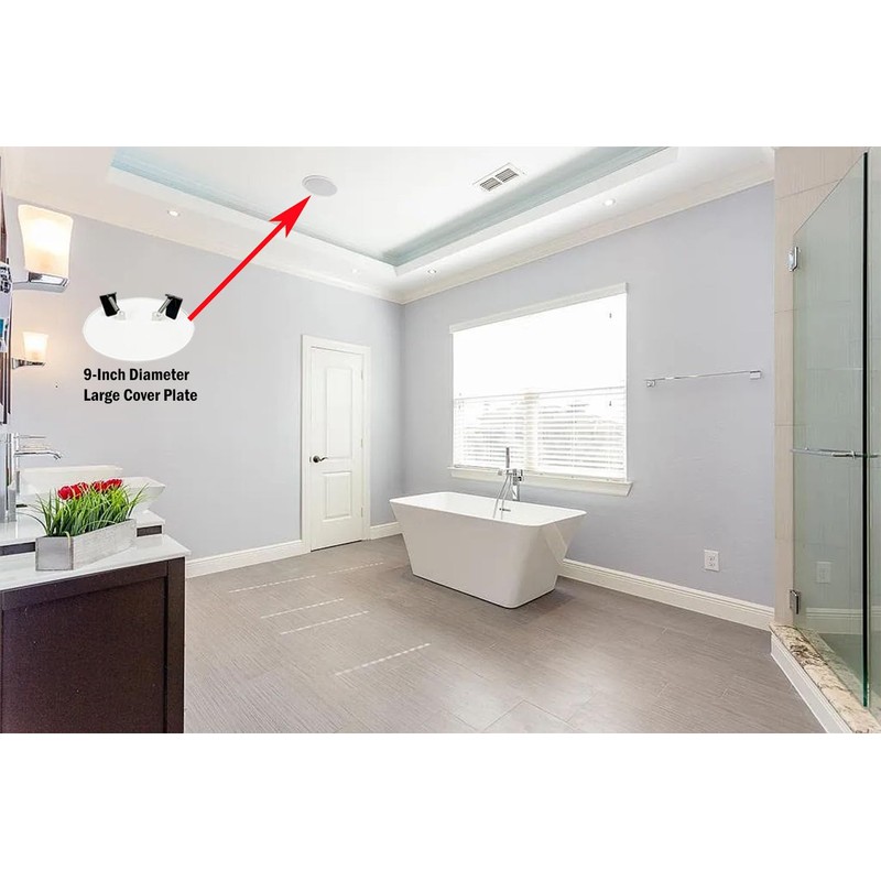 iMBAPrice IMBA-CP9000-1 9-Inch Diameter Screwless White Plastic Ceiling Cover Plate