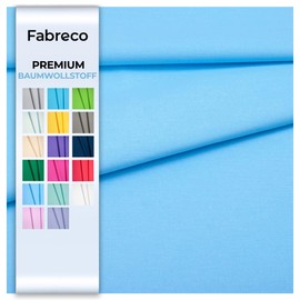 Fabreco - 100% Premium Cotton Fabric Sold by the Metre Plain 2 m x 160 cm | 220 g/running metre - Soft, Durable & Skin-Friendly | Fabrics for Sewing & Decoration | Fabric | Blue