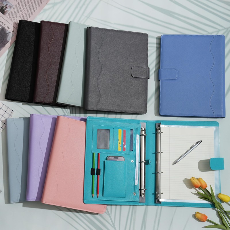 Wonderpool A4 PU Leather 3 & 4 Ring Holder Writing