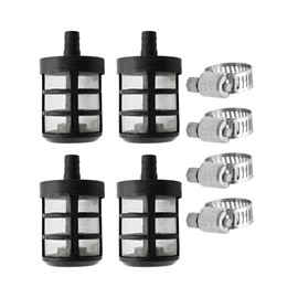 bociloy 4PCS Household Hose Filters, Stainless Steel Mesh Filters with 1/2" Barb Fitting, Heavy Duty Garden Hose Inlet Strainer for Water Pumps, Sprayers, Pressure Washers & Industrial Applications
