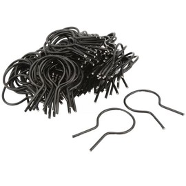 EZ Twist 2" (1 7/8" OD) x 8 Gauge Preformed Steel Tie Wire - Fence Ties - 100 Pack (Black Vinyl Coated)