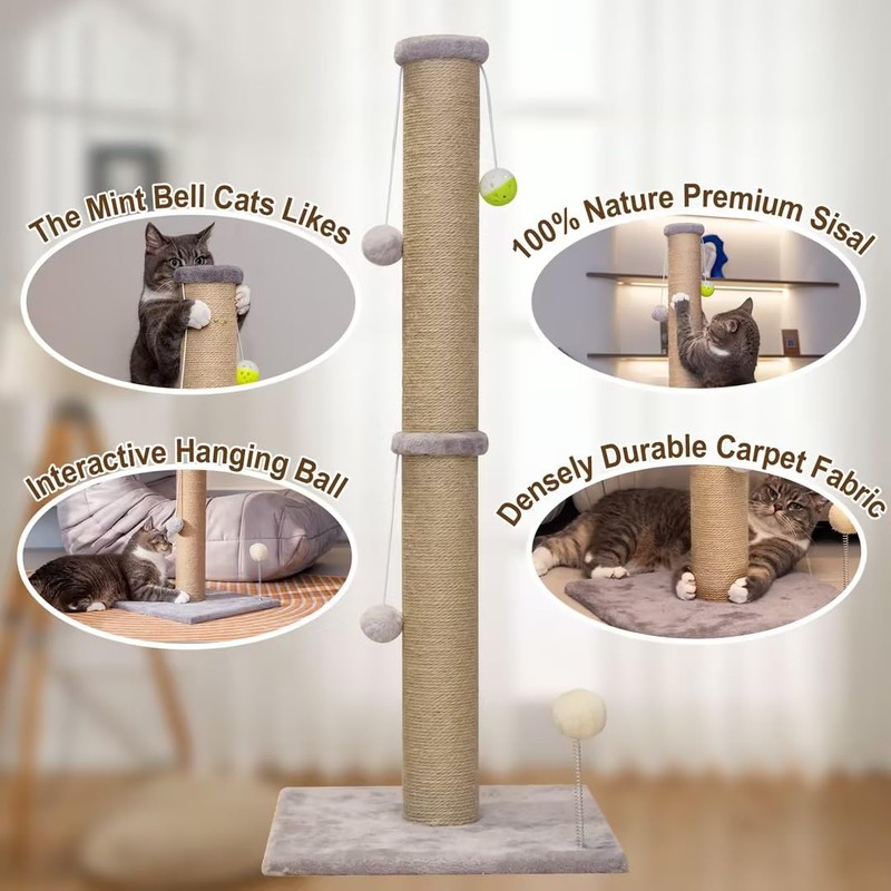 PELUOMOZ Tall Cat Scratching Post 36 inch Large Cat Scratch