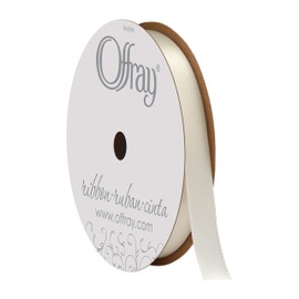 Berwick Offray 061534 3/8" Wide Single Face Satin Ribbon, Antique White Ivory, 6 Yds
