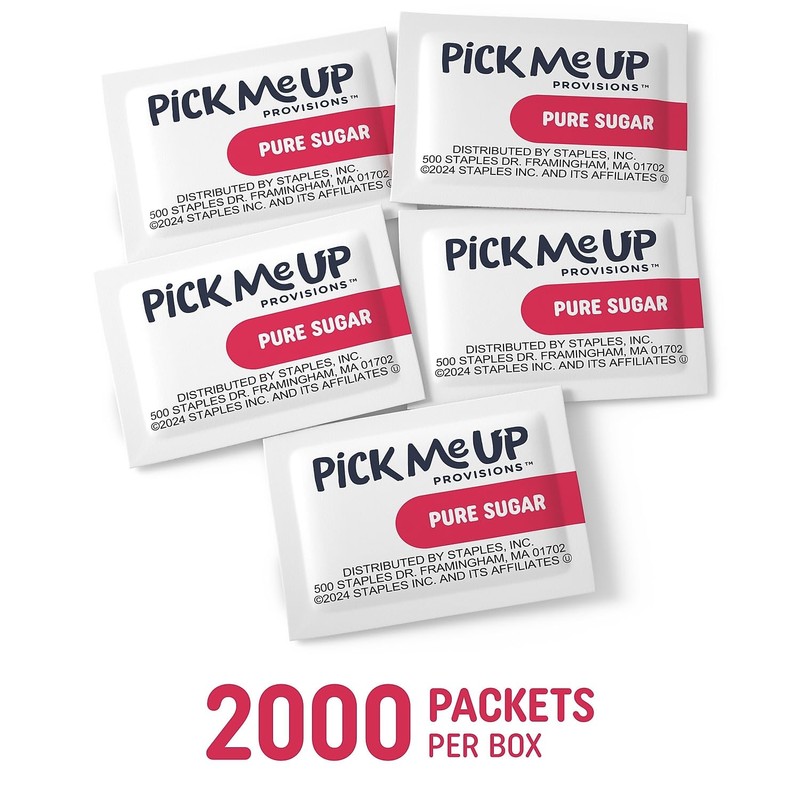 Pick Me Up Provisions Pure Sugar Packets, 2000 Count Box