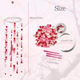 Nimsayhexg Make DIY Wind Chimes, Lucky Paper Stars, DIY Handmade Crafts, Garden Decorations, Wind Chimes, Window Decorations, Suitable for Holidays, Graduation Season (Pinkish-White)