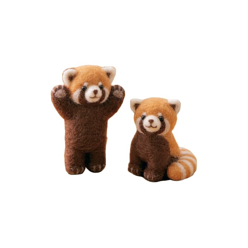 Hamanaka Felt Wool Kit, Needle Felt, Made with Animals, Red