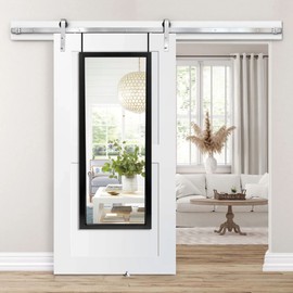 NeuType 47"x18" Over The Door Full Length Mirror, Door Wall Mirror, Wall Mount Over The Door Hanging Mirror with 2 Metal Hangers for Wall Bedroom, Bathroom, Living Room, Home Decoration (Black)