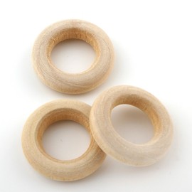 Wooden Ring, Diameter 15 mm Wooden Rings Jewellery, Pack of 40 Unfinished Smooth Wooden Hoop Curtain Rings for Curtains, Curtain Rings, Wooden Rings H160