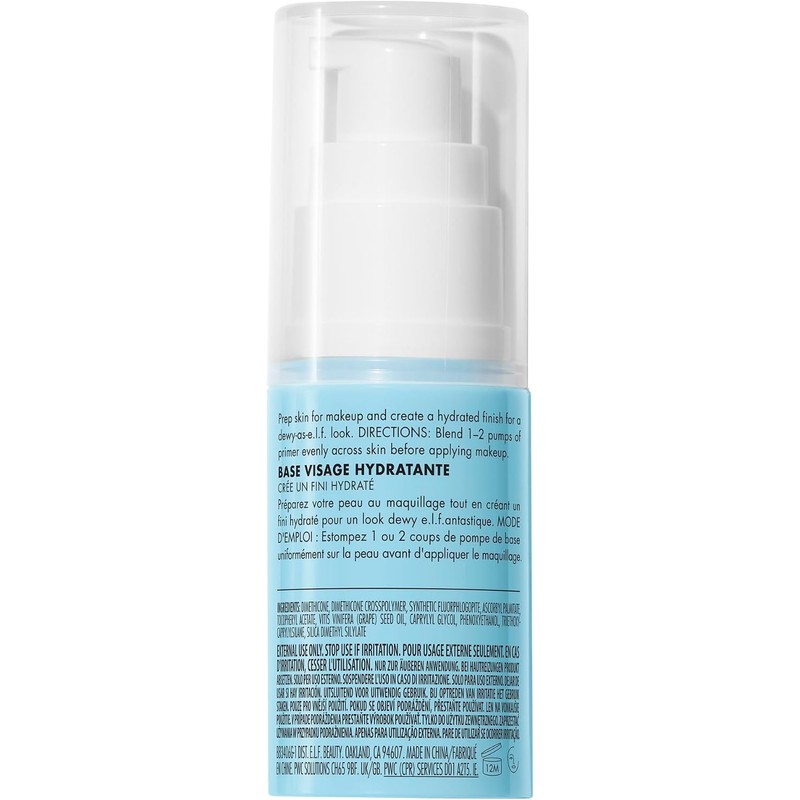 e.l.f. Cosmetics - Prebase facial hidratante E.l.f., 0.47 onzas líquidas