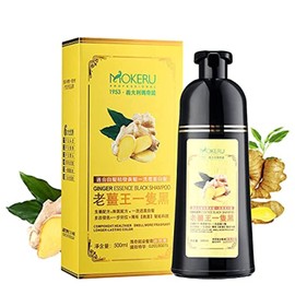 MADAME FIN MOKERU Ginger Black Hair Shampoo Magic 5 minutes natural black hair dye Component Healthier Smell More Fragrant Longer-Lasting Color