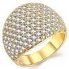 Gold Diamond Accent Dome Ring - Fine Polish Full Pave