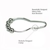 HUJI Heavy Duty Roller Shower Curtain Rings, Polished Chrome Set
