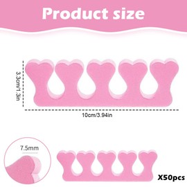 50 Pcs Foam Toe Separators, Soft Sponge Nail Isolators for Manicure, Pedicure, Gel Application, Polishing & Nail Art