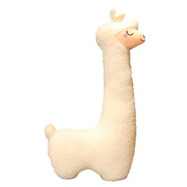 Hofun4U Llama Plush Pillow, 51 Inch Alpaca Plush Long Body Pillow, Alpaca Stuffed Animal, Easily Take Apart Cover and Washing Design, Christmas Holiday Birthday Gift (White)