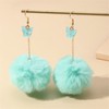 3Pairs Colorful Faux Fur Ball Butterfly Plush Pom Pom Drop
