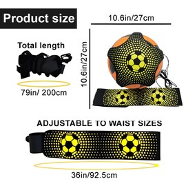 XPEX Football Training Accessories Football/Volleyball/Rugby Kick Throw Trainer Solo Practice Training Aid Control Skills Adjustable Football Gifts Boys