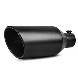 YITAMOTOR Universal 3 Inch Inlet Exhaust Tip, 3" Inlet 6" Outlet 15" Overall Length Polished Surface Stainless Steel Professional Exhaust Tip for All 3" Outside Diameter Tailpipe, Bolt-On, Black
