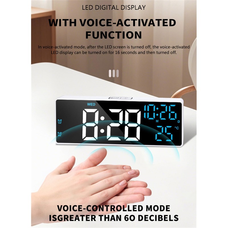 SonoYU Digital Alarm Clock, Bedside Desk Table Clock, Alarm Clock