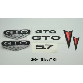 gtog8ta 2004 Pontiac GTO Exterior Emblem Badge Kit Front Bumper Rear Emblems BLACK