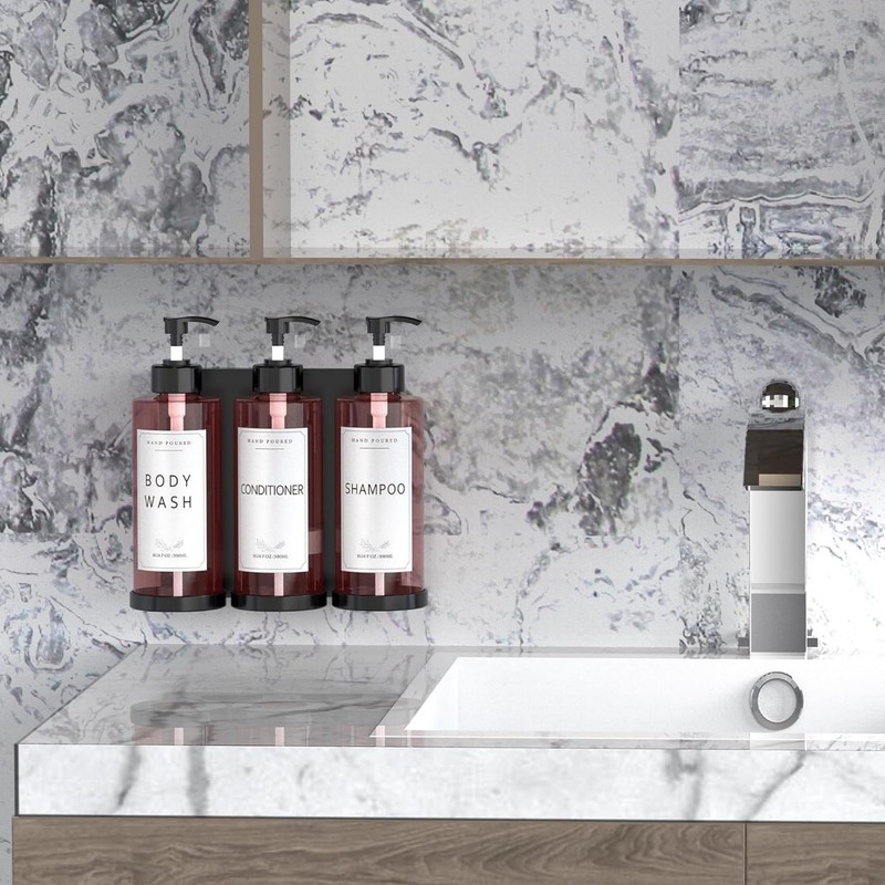 NICEME 1 x 300ml Plastic Soap Dispenser, Plastic Shampoo Dispenser