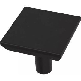 Liberty P40847C-FB Flat Black 1 1/8" Simple Chamfered Cabinet Drawer Knob