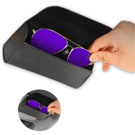 Soporte para anteojos de Sol para el Coche con Cierre magnético, Soporte para gafas para visera solar de coche, Estuche de Gafas para Coche Visera, Soporte magnético de piel para anteojos