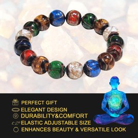 AOWVUTS Naturstein Armband für Frauen Heilstein Edelstein Perlen Armbänder Kristallperlenarmband zur Angstlinderung Schmuck Chakra Spirituelle Armbänder Geschenke für Freundschafts (12)