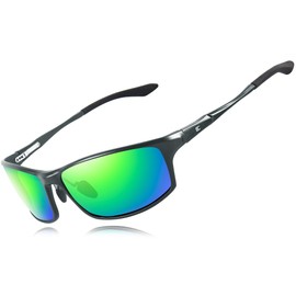 BIRCEN Polarized Mens Sunglasses: UV Protection Black Blue Shades for Men Sport Driving with Al-Mg Metal Frame BC2599
