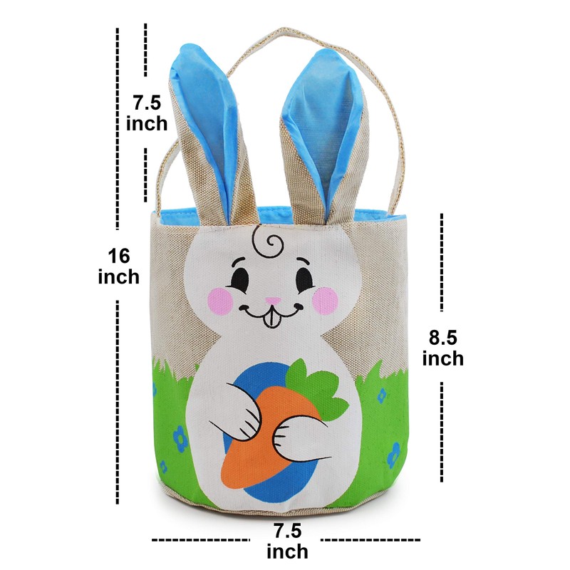 JOYIN 2 Pcs Easter Bags Easter Bunny Basket Set for