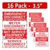 Littversions 16 Pack 3.5"x1.25" NEC Compliant Label Sticker Emergency Meter
