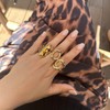 LOOKLITE Chunky Gold Silver Rings Set for Women,Unique Irregular Stacking