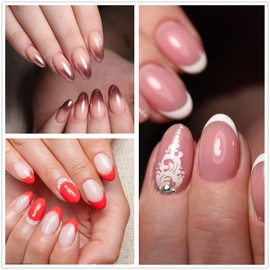 Short Oval Nail Tips, 1200pcs Clear and Natural Oval Shape Acrylic Nail Tips Short Half Cover Press On Fake Nail 12 Sizes with Box for Nail Salon